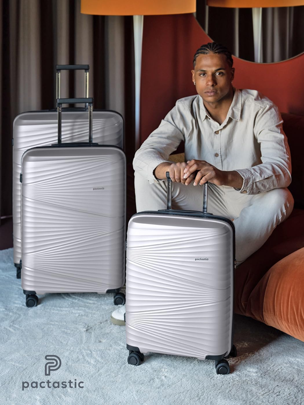 Pactastic Collection 02 Ultra leicht Hartschalen Koffer-Set 3-teilig | Robustes Polypropylen Materia