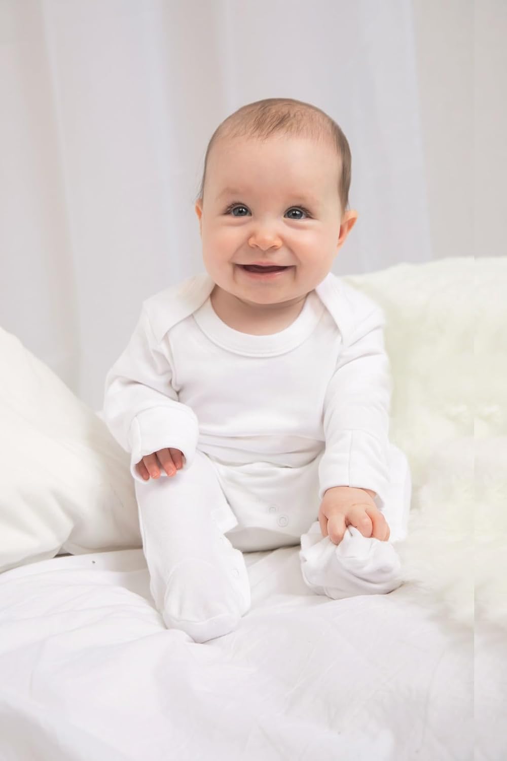 Baby Body Schlafanzug Strampler Langarm Junge Mädchen Hello World Tiermotiv Tiere Fuchs 6-12 Monate