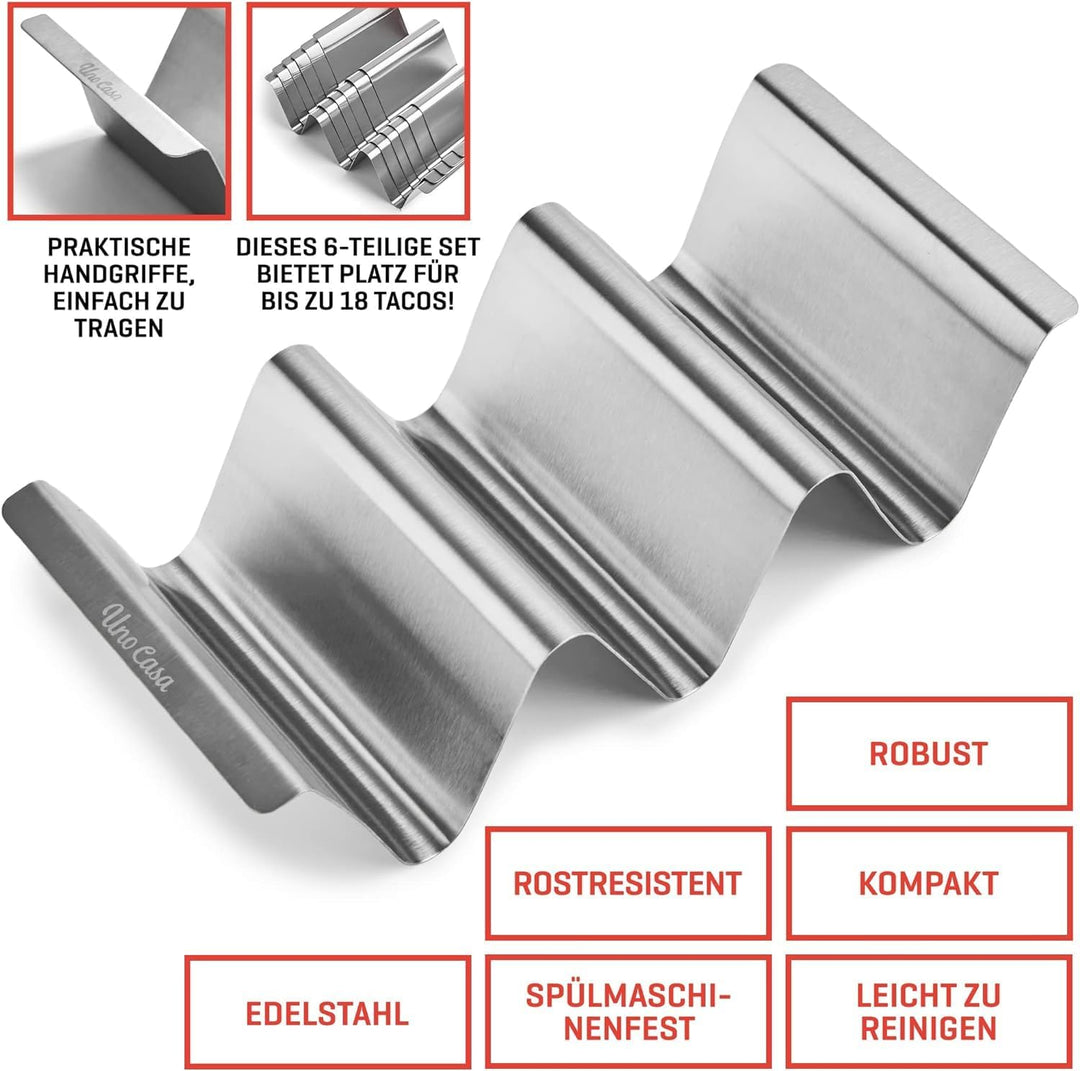 Uno Casa Metall Taco Halter 12er Set,U-förmiger Taco-Ständer, langlebige Taco-Muschelhalter, Edelsta