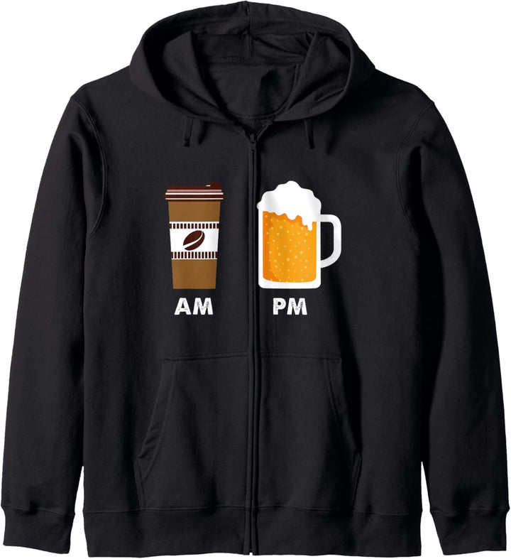 Kaffee AM Bier PM Kapuzenjacke