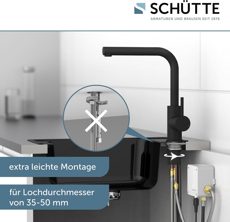 SCHÜTTE 99760 VITAL Sensor-Spültischarmatur Küche, Küchenarmatur mit ausziehbarer Brause, automatisc