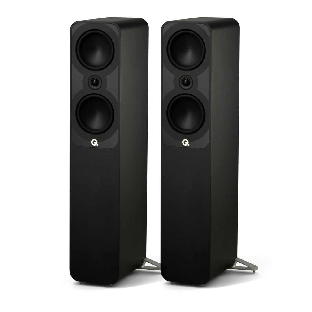 Q Acoustics 5050 Standlautsprecher Satin Schwarz (Einzellautsprecher) - 2,5 cm Hochtöner - Stereoanl