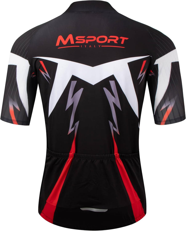 Msport Fahrradbekleidung Set – Komplettanzug Radtrikot + Trägerhose mit 5D-Gel-Polsterung Antistoss,