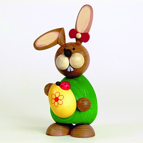 Osterartikel Osterhase mit Ei & Käfer HxB 12x5,5cm NEU Osterdeko Osterhasenfigur Ostern Korb Osterei