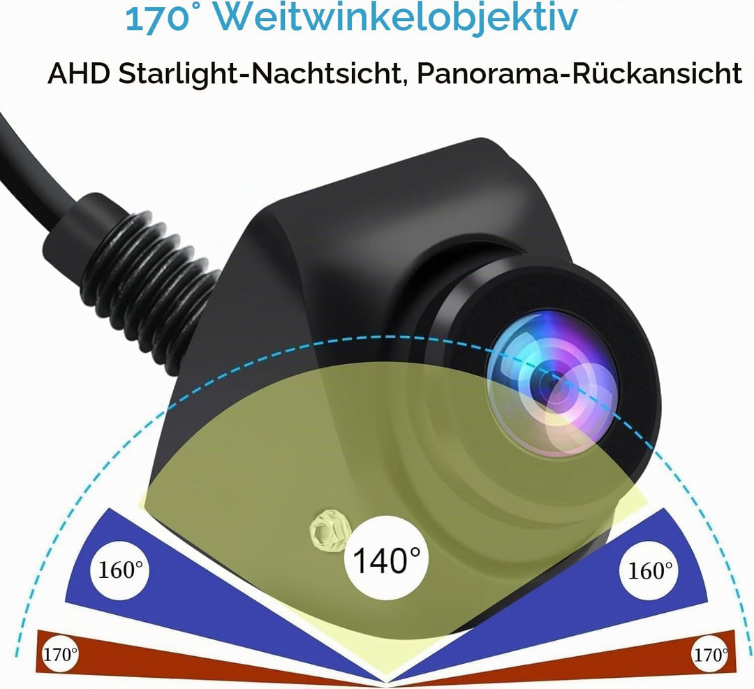 OBEST 1080P Rückfahrkamera Auto Rückfahrkamera, 360°+45° Einstellbare Wasserdicht Rückfahrkamera, 17