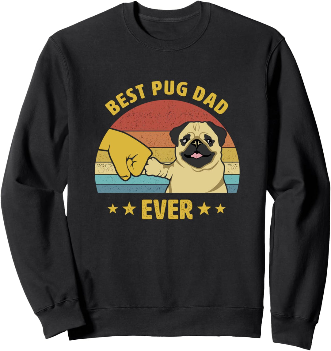 Bester Mops Papa Retro Vintage Welpen Design Hundepapa Hund Sweatshirt