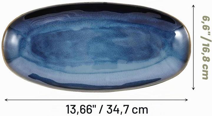Luxshiny Tablett Servierplatte Servierplatten Keramikfischplatte Abendessen Teller für Sushi- Snacks