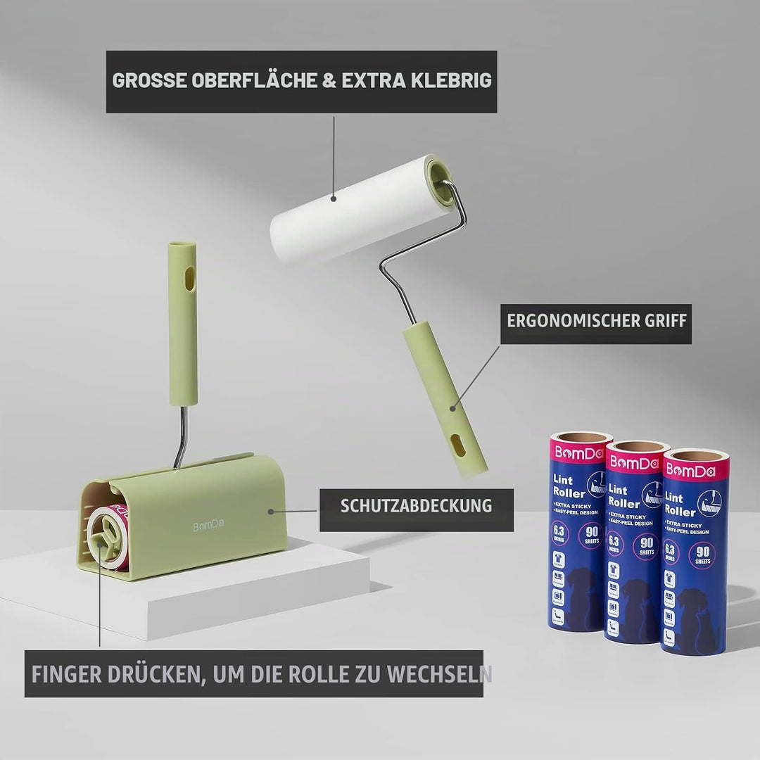 Extra Klebrig Grosse Fusselrolle für Kleidung, Sofa, Bett und Teppich - Fusselroller für Tierhaare,