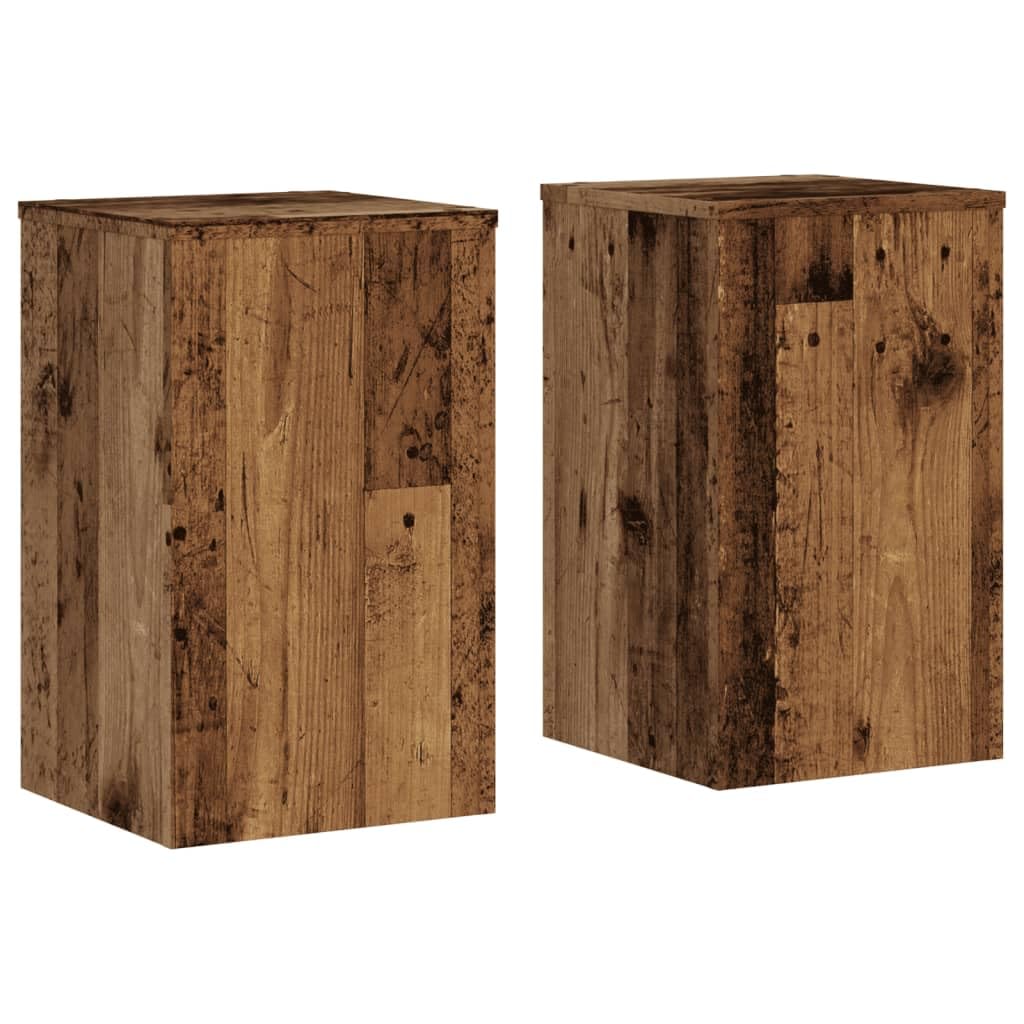 vidaXL Pflanzenständer 2 Stk. Altholz-Optik 30x30x50 cm Holzwerkstoff 30 x 30 x 50 cm Altholz, 30 x