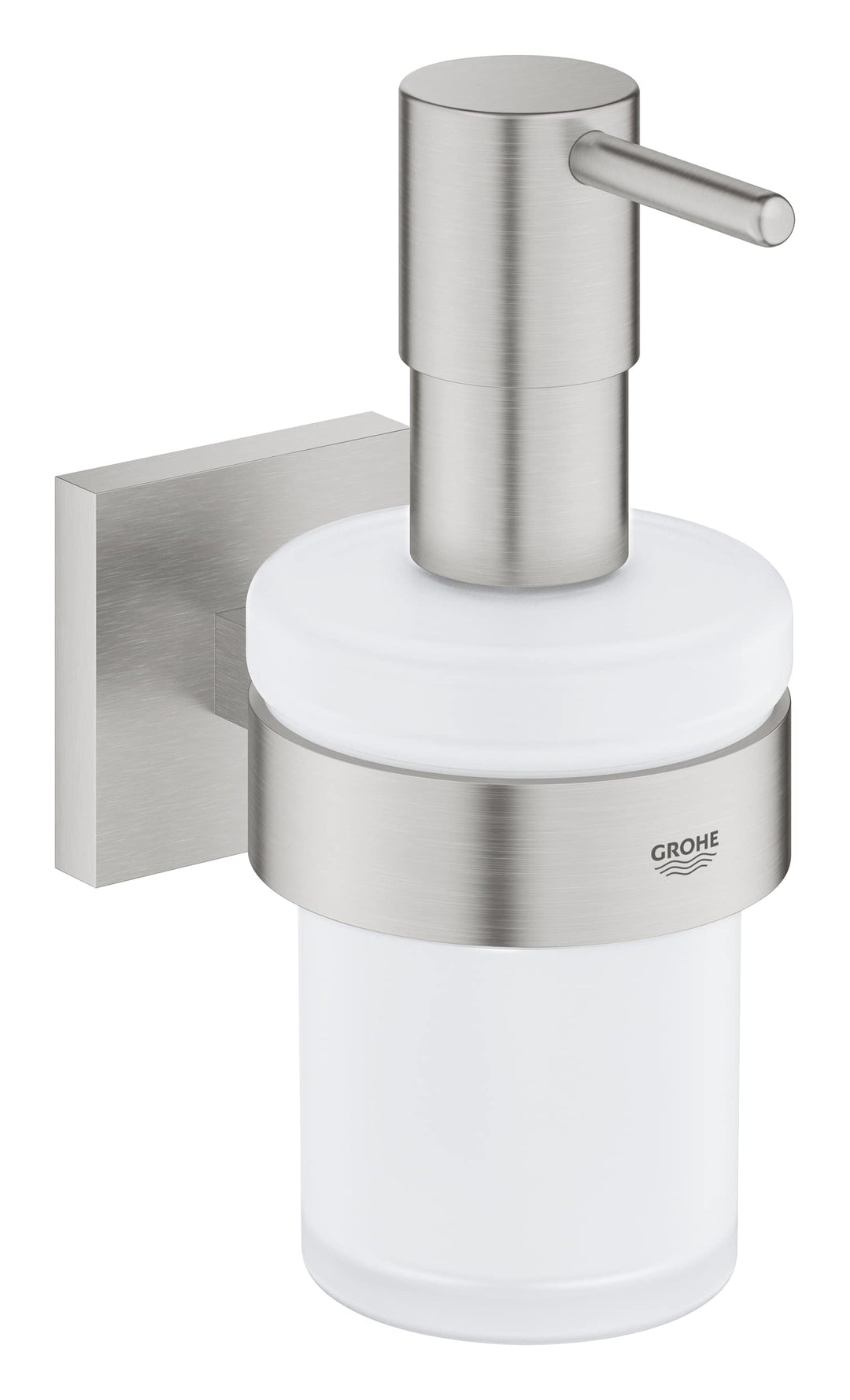 GROHE Start Cube - Seifenspender mit Halter (Füllmenge 160ml, verdeckte Befestigung, Material: Glas/