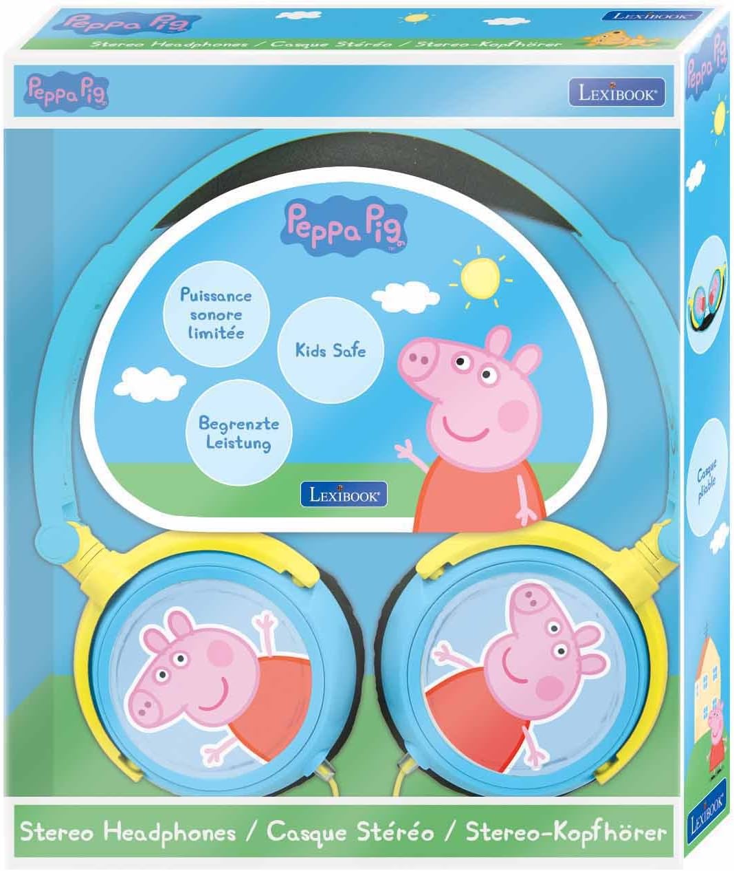 Lexibook, Peppa Pig, Stereo-Kopfhörer, kindersichere Lautstärke, klappbar und einstellbar, blau/grün