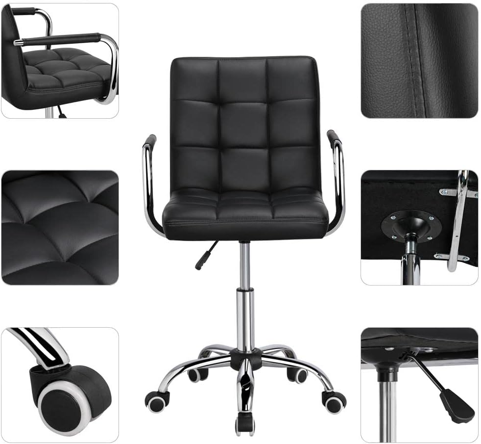 Yaheetech Bürostuhl ergonomischer Schreibtischstuhl Drehstuhl Drehocker Arbeitshocker mit abnehmbare