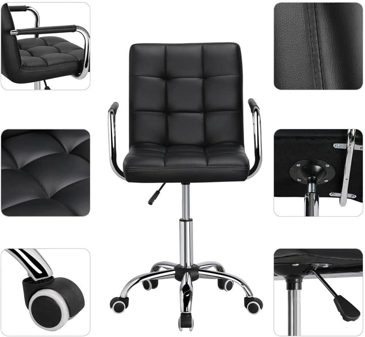 Yaheetech Bürostuhl ergonomischer Schreibtischstuhl Drehstuhl Drehocker Arbeitshocker mit abnehmbare