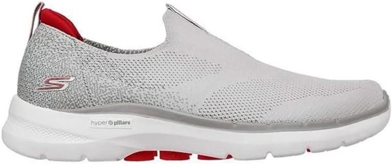 Skechers Premium Damen Sneakers 45.5 EU X-Weit Grau Rot, 45.5 EU X-Weit Grau Rot