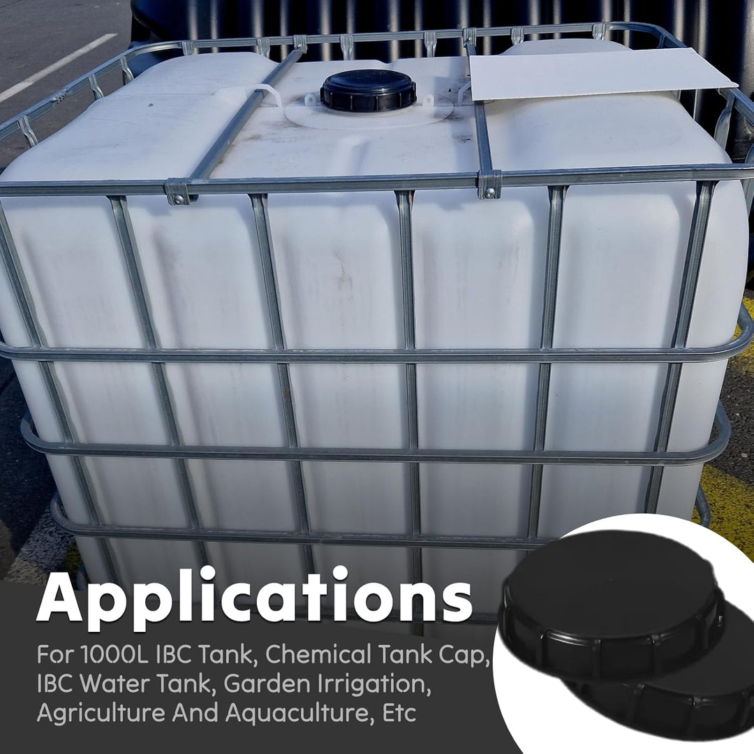 2pcs IBC Deckel DN 150, IBC tankdeckel 163mm Abdeckung Kappe dn150 Schwarz für 1000L IBC Wasser Tank