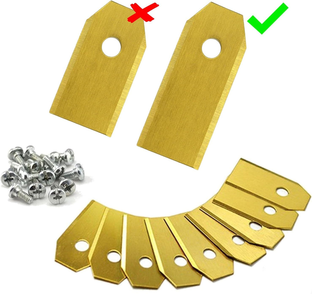 ONVAYA XXL Ersatzmesser für Mähroboter | 9x Titan Messer | 43 mm Länge | 0,75 mm | Zubehör für Husqv