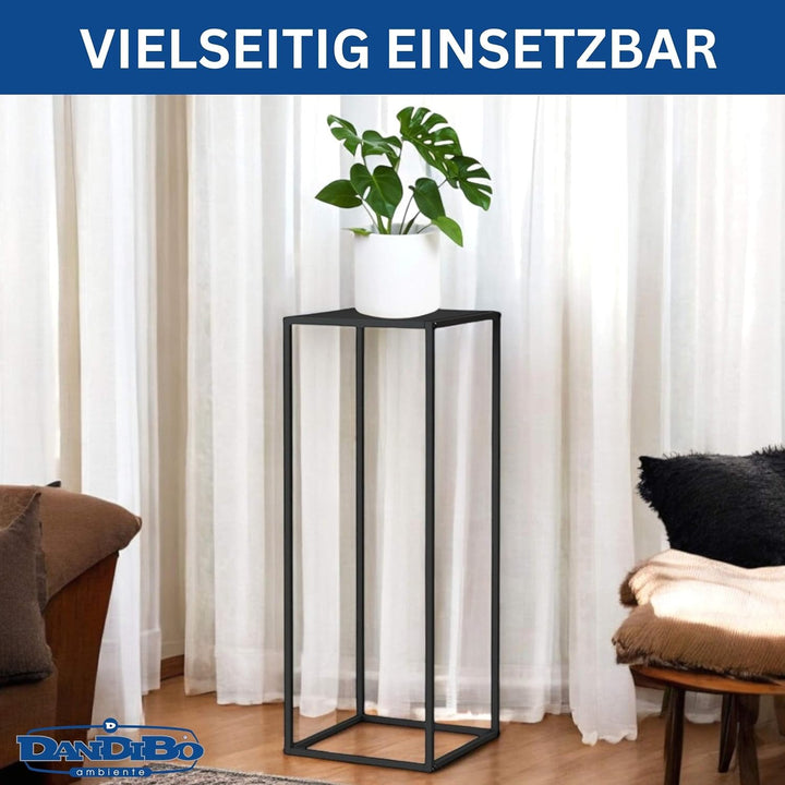 DanDiBo Pflanzenständer Metall Schwarz Eckig 80 cm 96588 Beistelltisch Hoch Blumenhocker Blumenständ