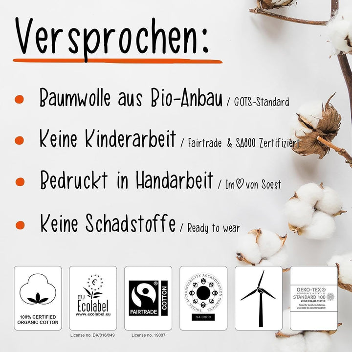 Hellweg Druckerei Herren T-Shirt Dorfkind Modern Bio Baumwolle Fairtrade Oberteil Grösse S-3XL für e