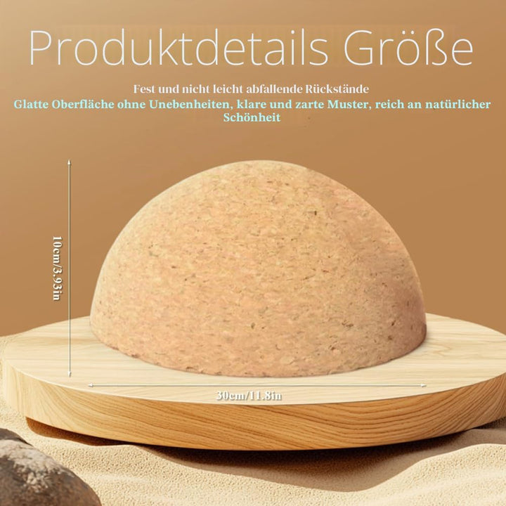 Balance Board Halbkugel aus massivem Kork, Gleichgewichts Trainer für Fitness, Yoga, 15 cm Durchmess