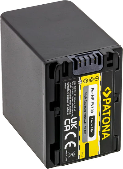 PATONA 2X Akku NP-FV100 Kompatibel mit Sony HDR-CX110 HDR-CX170 NP-FV30 NP-FV50