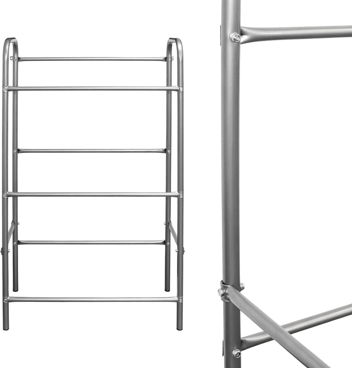 Spetebo Getränkekistenregal aus Metall 116 x 50 cm - in Silber für 6 Kisten – Flaschenkastenregal fü