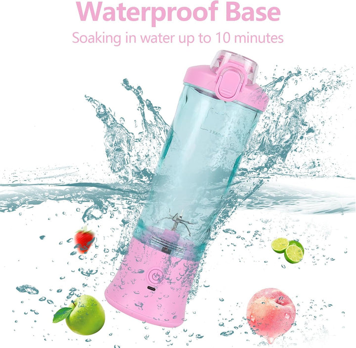 Dreamhigh® Mixer Smoothie Maker, 600ml Tragbarer Mixer für Smoothies und Shakes mit 6 Klingen, 4000m