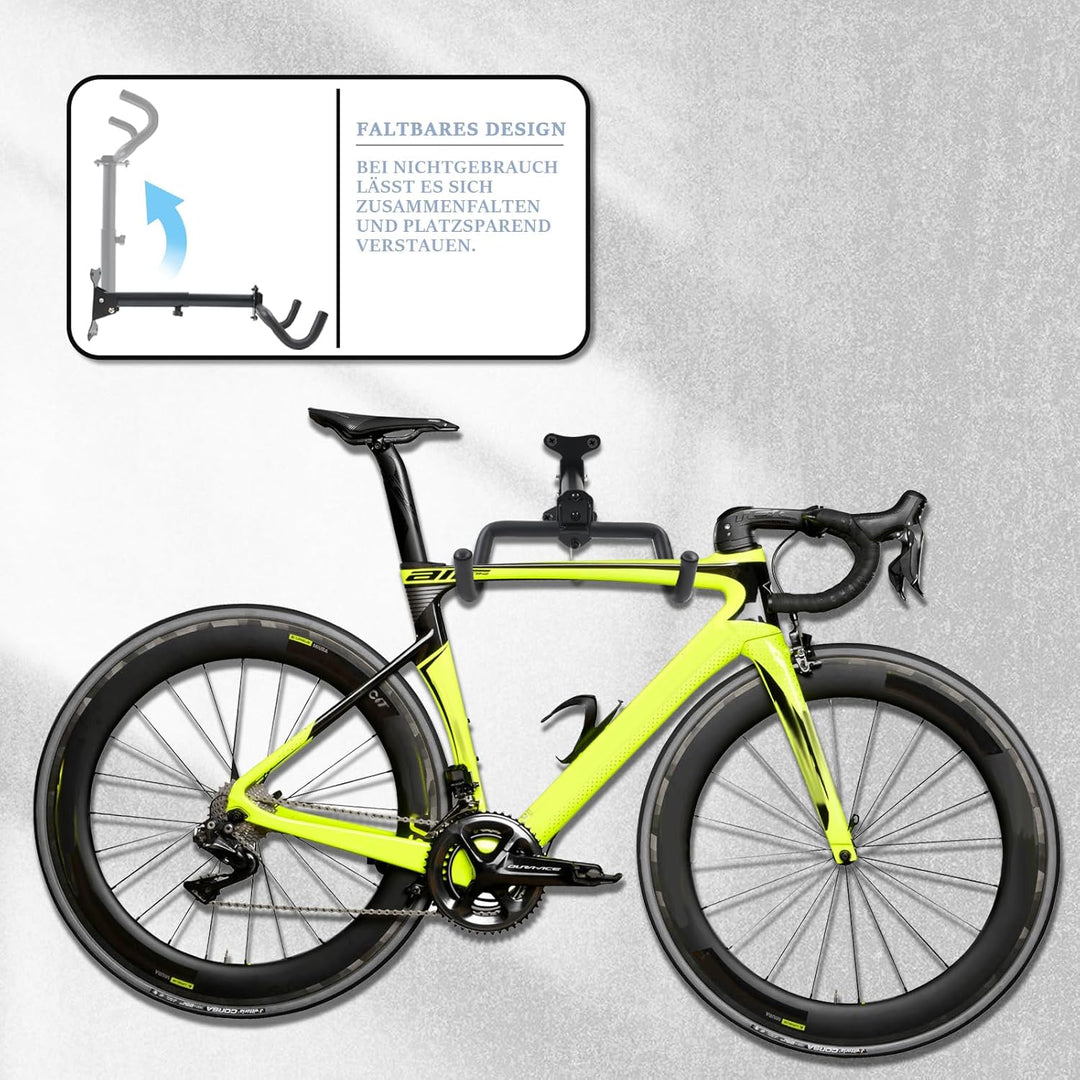 Fahrrad Wandhalterung, Klappbar Fahrradhalterung Wand bis 25kg, Winkel＆Wandabstand Einstellbar, mit