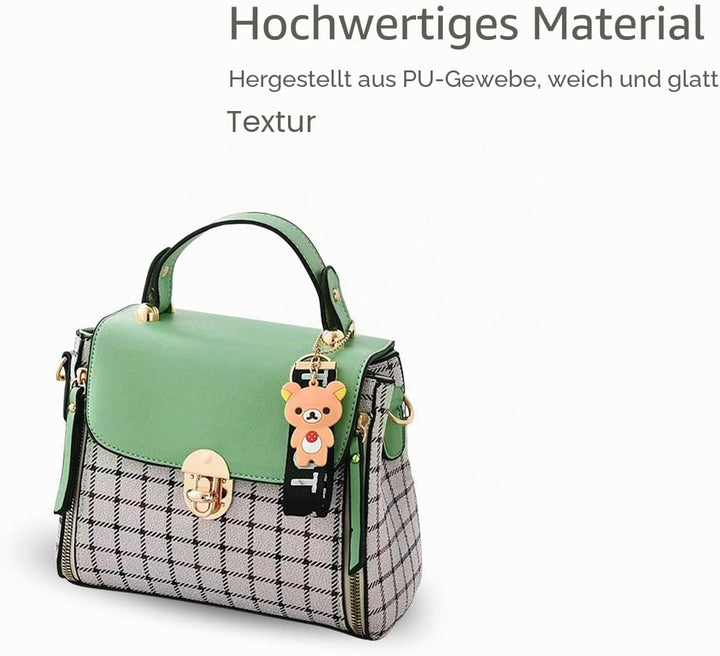 NICOLE&DORIS Handtaschen für Damen Niedliche Umhängetasche Mädchen Reissverschluss Handtasche PU Led