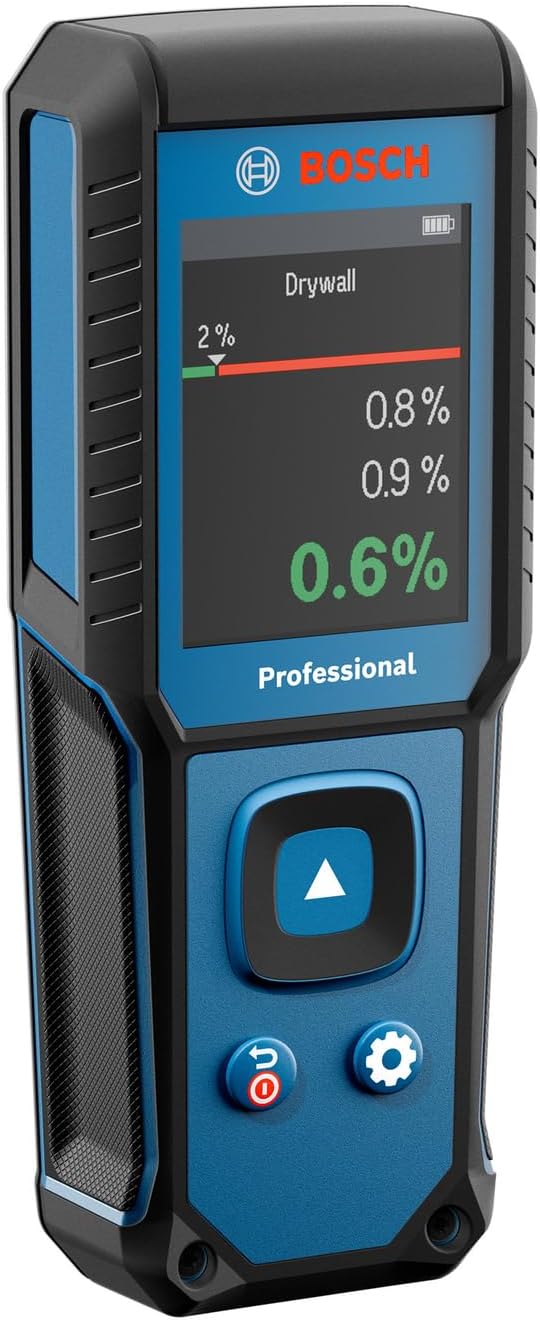 Bosch Professional Feuchtemessgerät GMM 1-15 (nicht-invasiv, misst 37 Holzarten und 10 Baustoffe, Sc