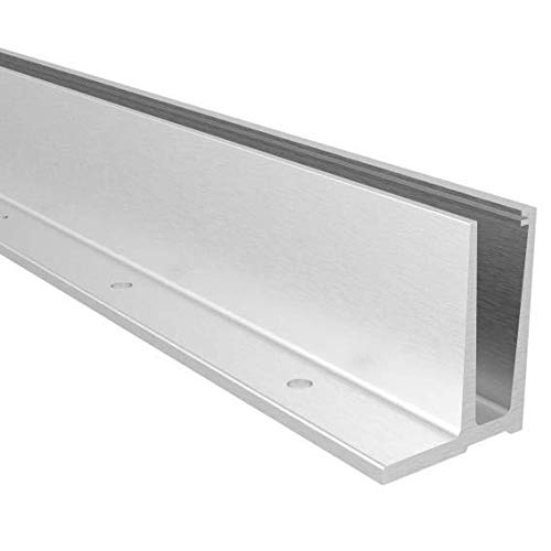 Sellon24® Ganzglasgeländer Glasgeländer Bodenprofil ALU aufgesetzte Bodenmontage Profil Aluminium el