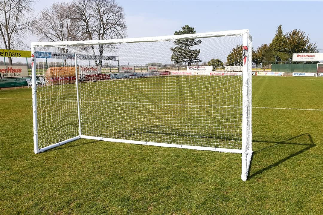 POWERSHOT® Fussballtor 3,7 x 2m PRO - Made IN Germany - Super stabiles uPVC und Super Design, WETTER