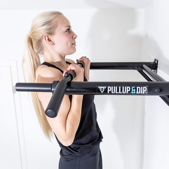 PULLUP & DIP Klimmzugstange Wand, Profi Multigriff Pull-Up Stange für Wandmontage inkl. Schrauben, K