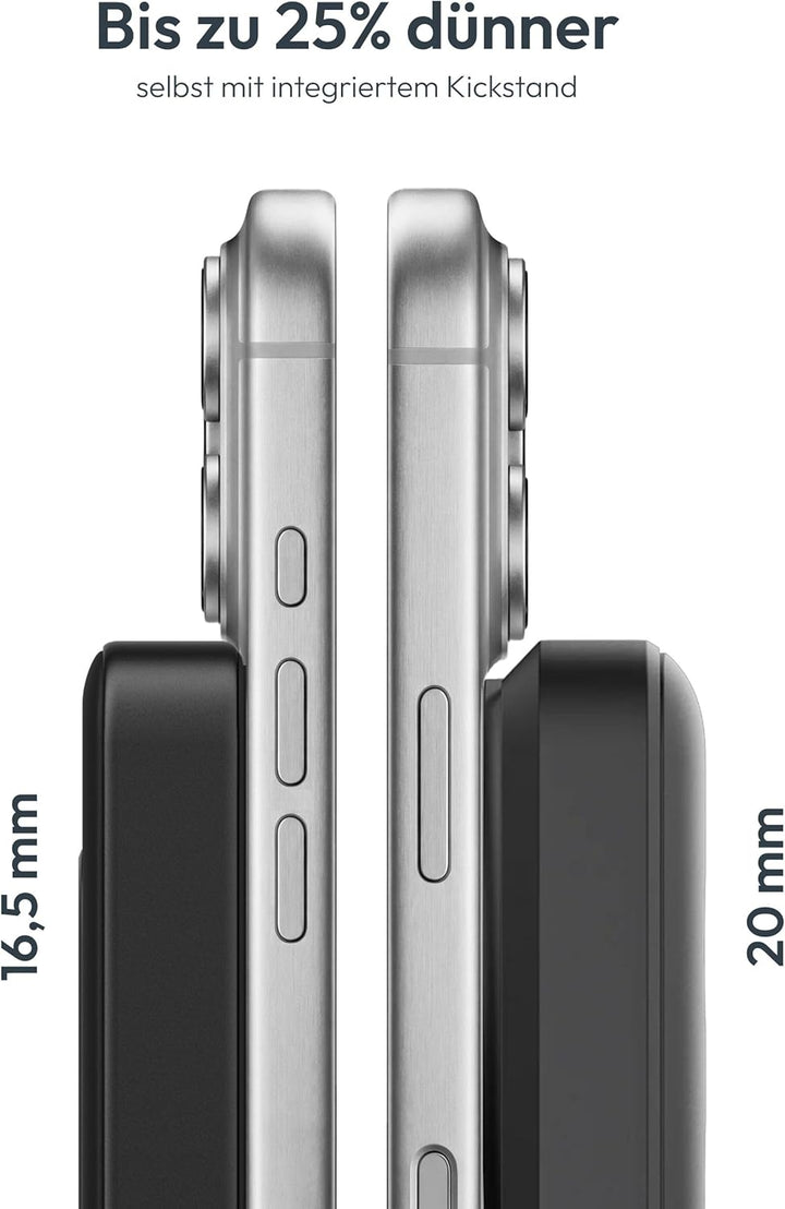 VONMÄHLEN Evergreen Mag mit Kickstand: 10.000 mAh Qi2-Powerbank kompatibel mit MagSafe – 15W kabello