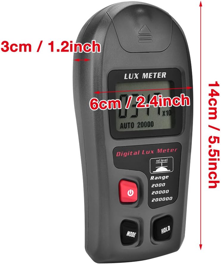 Automatischer digitaler Luxmeter, Luxmeter, für alle Lichtquellen, inklusive LED, Lichtbeleuchtung f