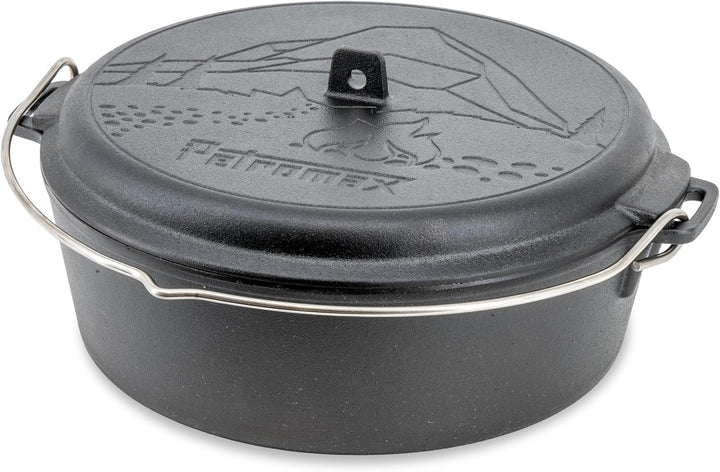 Petromax Dutch Oven ft6-t Komplettset – Feuertopf 5,5 L Gusseisen | Mit Deckelheber, Pflegepaste, Ri