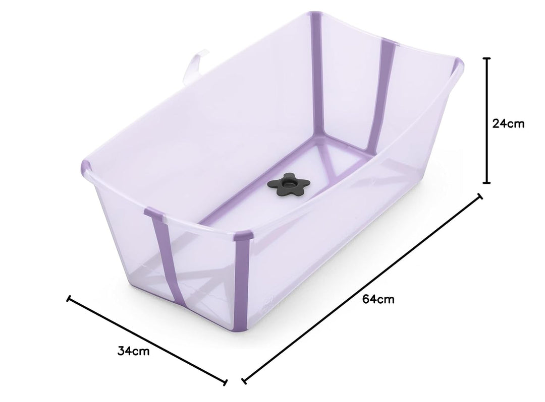 Stokke Flexi Bath, Lavender - 64 x 24 x 34 cm - Faltbare Babybadewanne für Neugeborene und Babys - L