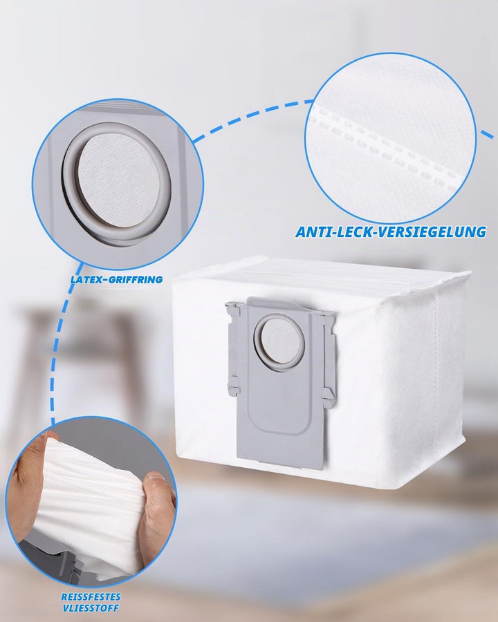 Zubehörset für Roborock Q8 Max+/Q8 Max/Q5 Pro+/Q5 Pro Saugroboter, 2 Hauptbürste, 4 Hepa-Filter, 4 W