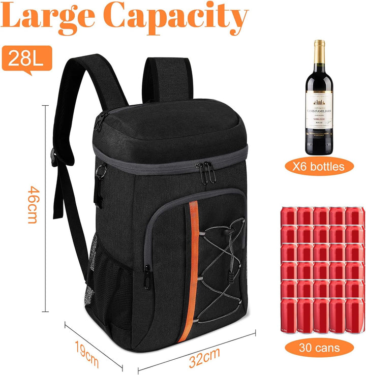Kühltasche 28 L, Kühlrucksack, Grosser Kühlrucksack Gross, Kühltasche Faltbar Geeignet für Reisen, S