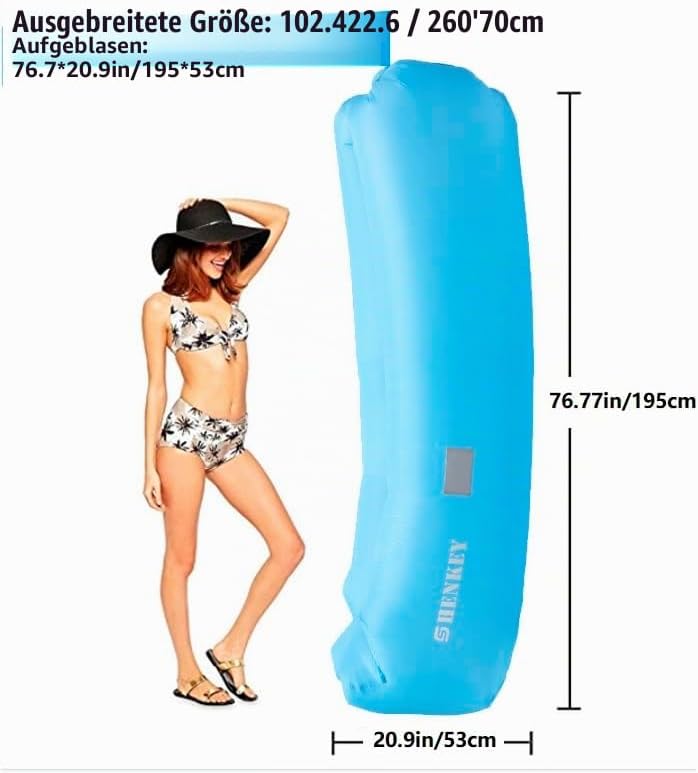 Aufblasbarer Safa, Wasserdichtes Luftsofa mit Tragbarem Paket, Aufblasbare Liege,Luft Sofa Couch für
