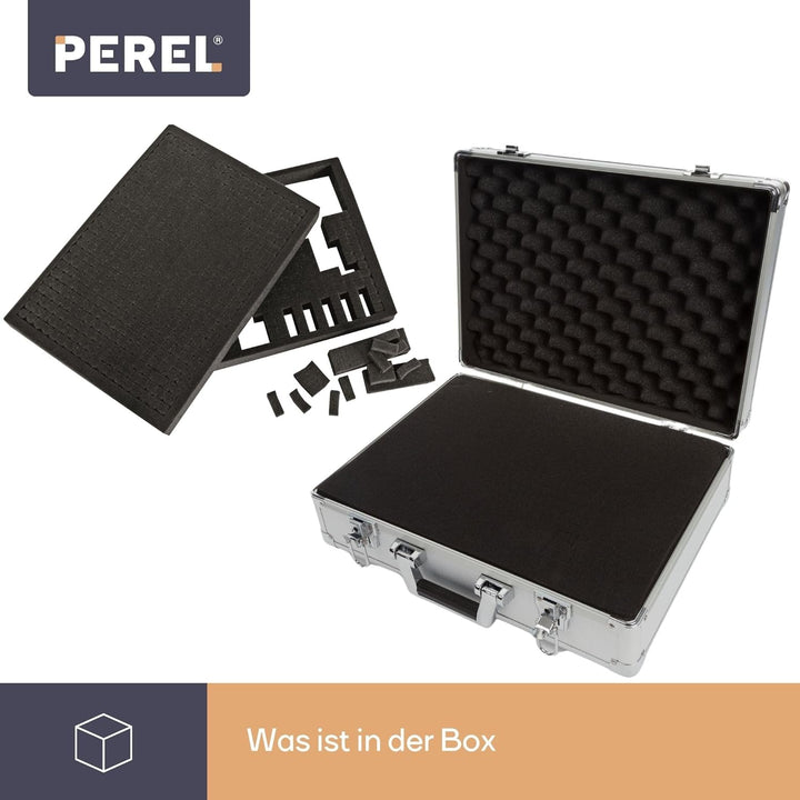PEREL - 1819-42A 1819–42 A Aluminium Werkzeugkoffer 138952 45.5 X 33 X 15.2 cm Schwarz, 45.5 X 33 X