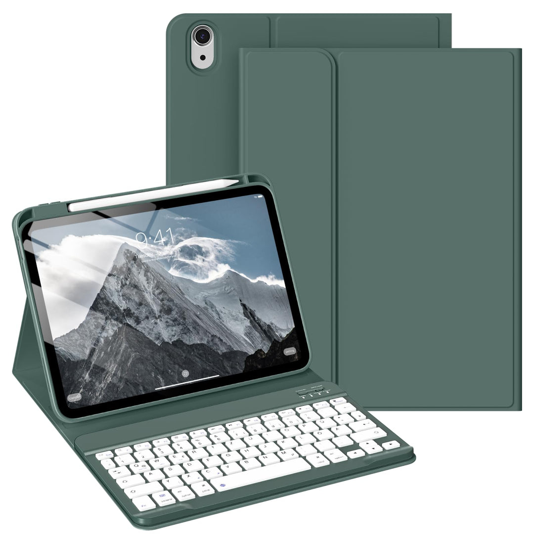 Hülle mit Tastatur für iPad (A16) 11/10 Generation(2025/2022) 11 Zoll/10.9 Soft TPU Rückseite Gehäus