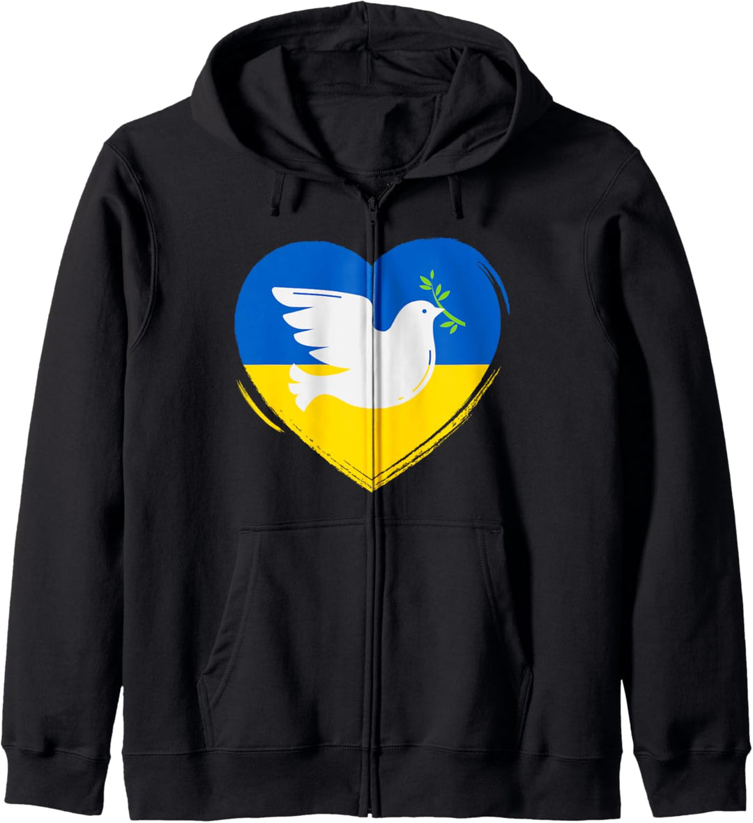 Ukraine Flagge Blau Gelb Herz Friedenstaube Frieden Ukraine Kapuzenjacke