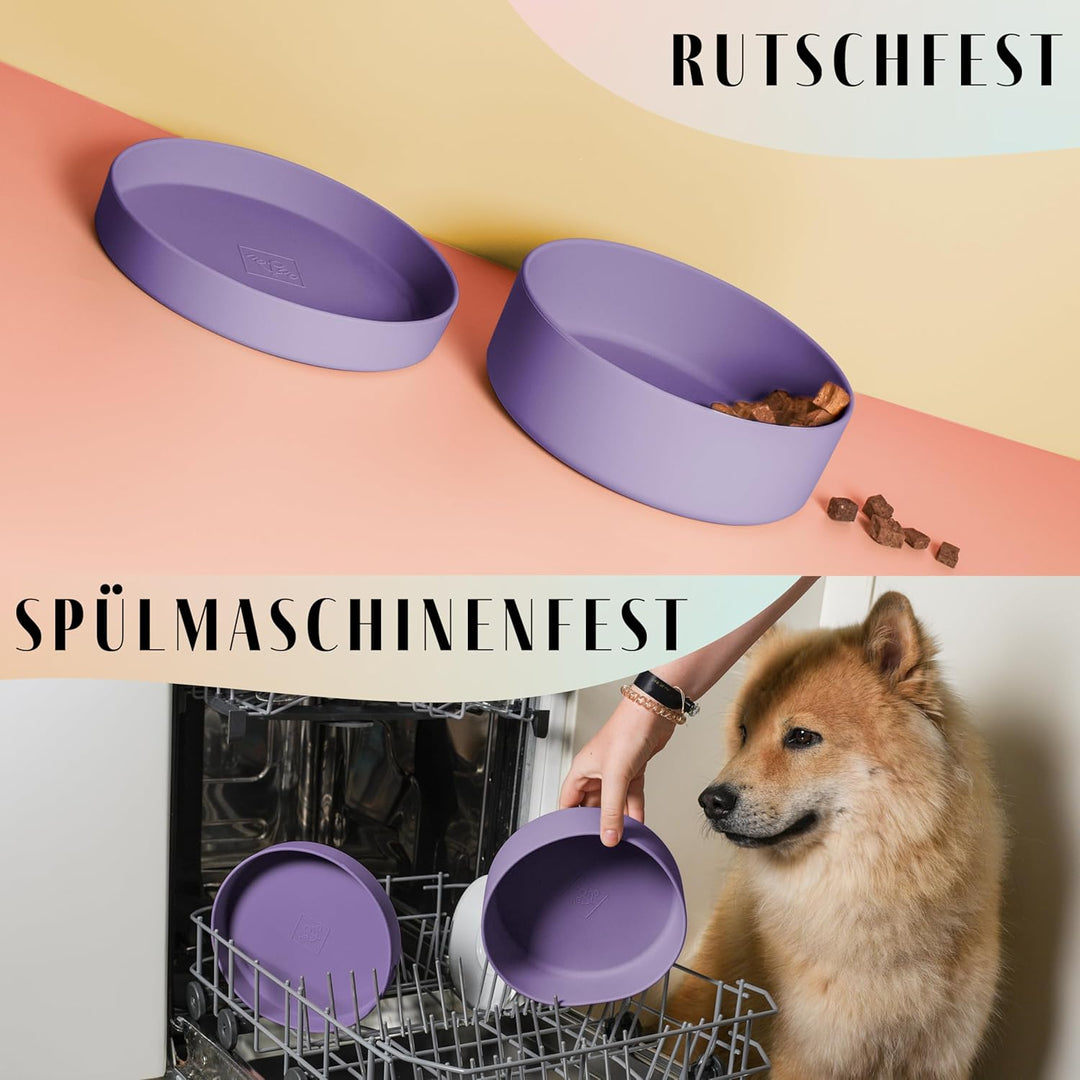ne&amp;no® Silikon Hundenapf 1200 ml mit Deckel für kleine und mittelgrosse Hunde | im Kühlschrank luftd