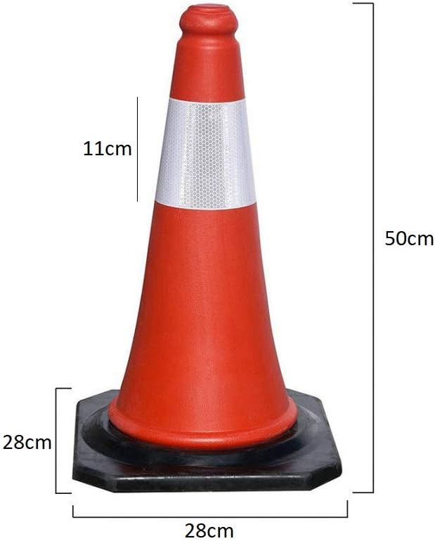 CONO BASE CAUCHO C/BANDA REFLECT. 50 CM