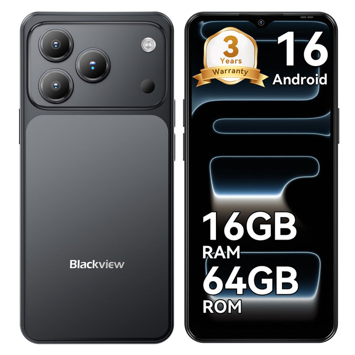 Blackview Wave 7C Smartphone Ohne Vertrag, Android 16 Smartphones 32MP+13MP KI Kamera, 16GB+64GB/2TB