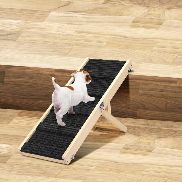 Klappbare Holz-Hundrampe für Bett, Sofa und Auto – Verstellbare Haustierrampe für kleine Hunde, Höhe