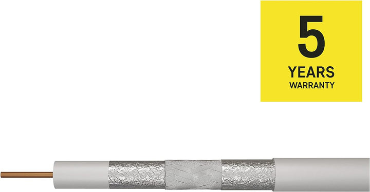 EMOS Antennenkabel 100m weiss, Koaxialkabel CLASS A für SAT, TV und CCTV, Typ CB115, dreifach geschi