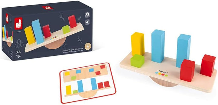 Janod - Essentiel - Die Gewichte - Lernspiel aus Holz Babys und Kleinkinder - Lernen der Begriffe de