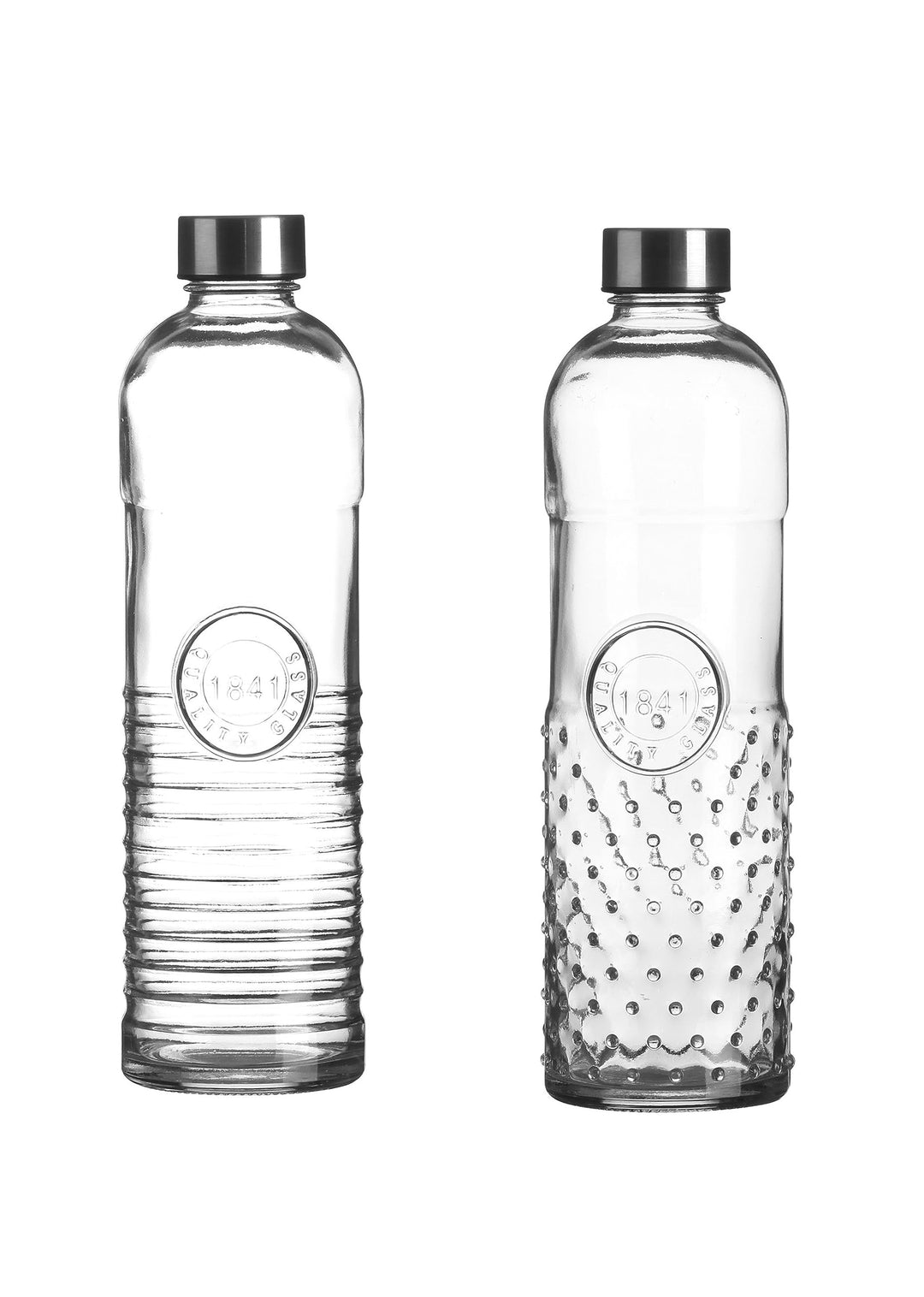 Stilvoll Wasser trinken - Oriental 1 Liter Glas Wasserflasche mit Schraubverschluss, luftdicht, Trin