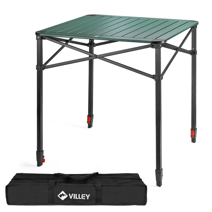 VILLEY Aluminium Klapptisch mit Tragetasche, klappbarer Campingtisch aus Alu, Faltbarer Balkontisch,